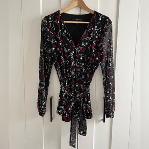 Black floral blouse from White House Black Market